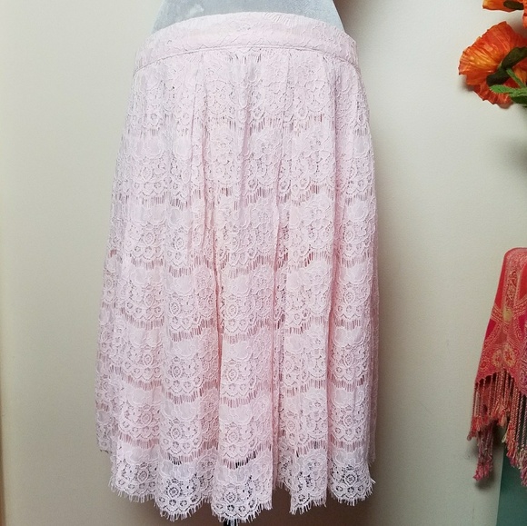 Forever 21 Dresses & Skirts - Forever 21 Plus Size Pink Lace Pin Up Skirt 0X